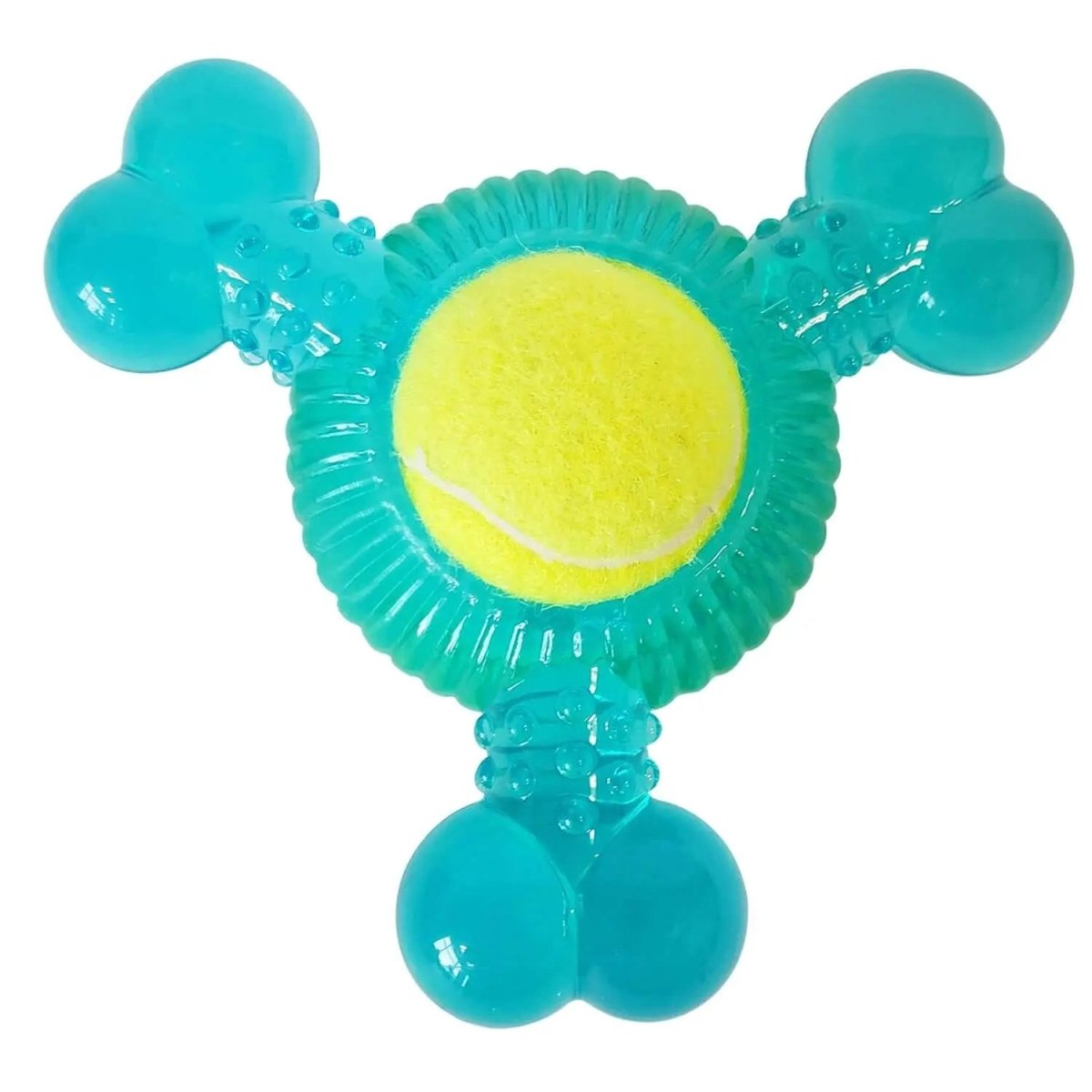 3 - Bone TPR Chew Toy with Squeaker & Tennis Ball for Dogs - The Snag Bin