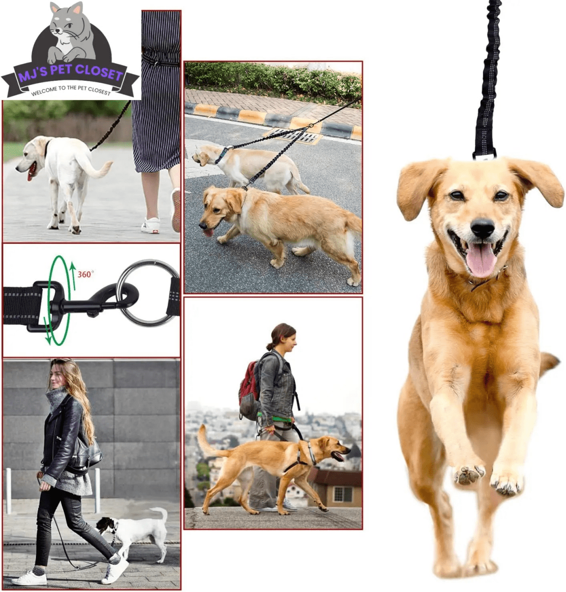 360° Swivel Double Dog Leash - No Tangles - The Snag Bin