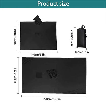 3 In 1 Outdoor Military Raincoat Hooded Sleeve Waterproof Rain Poncho Motorcycle Rain Cover Camping Hiking Travel Rainwear Tent V.I.P Digital Presence   The Snag Bin