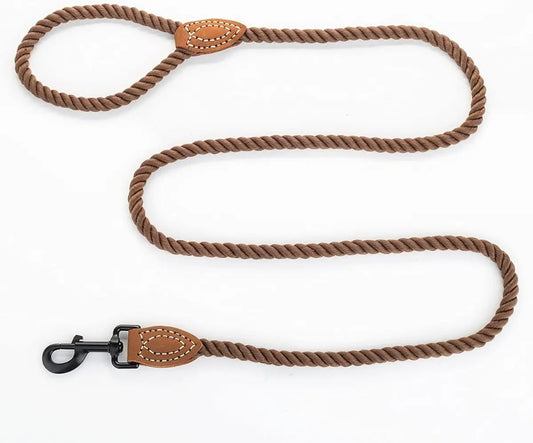 4 feet rope dog leach with leather handle - The Snag Bin