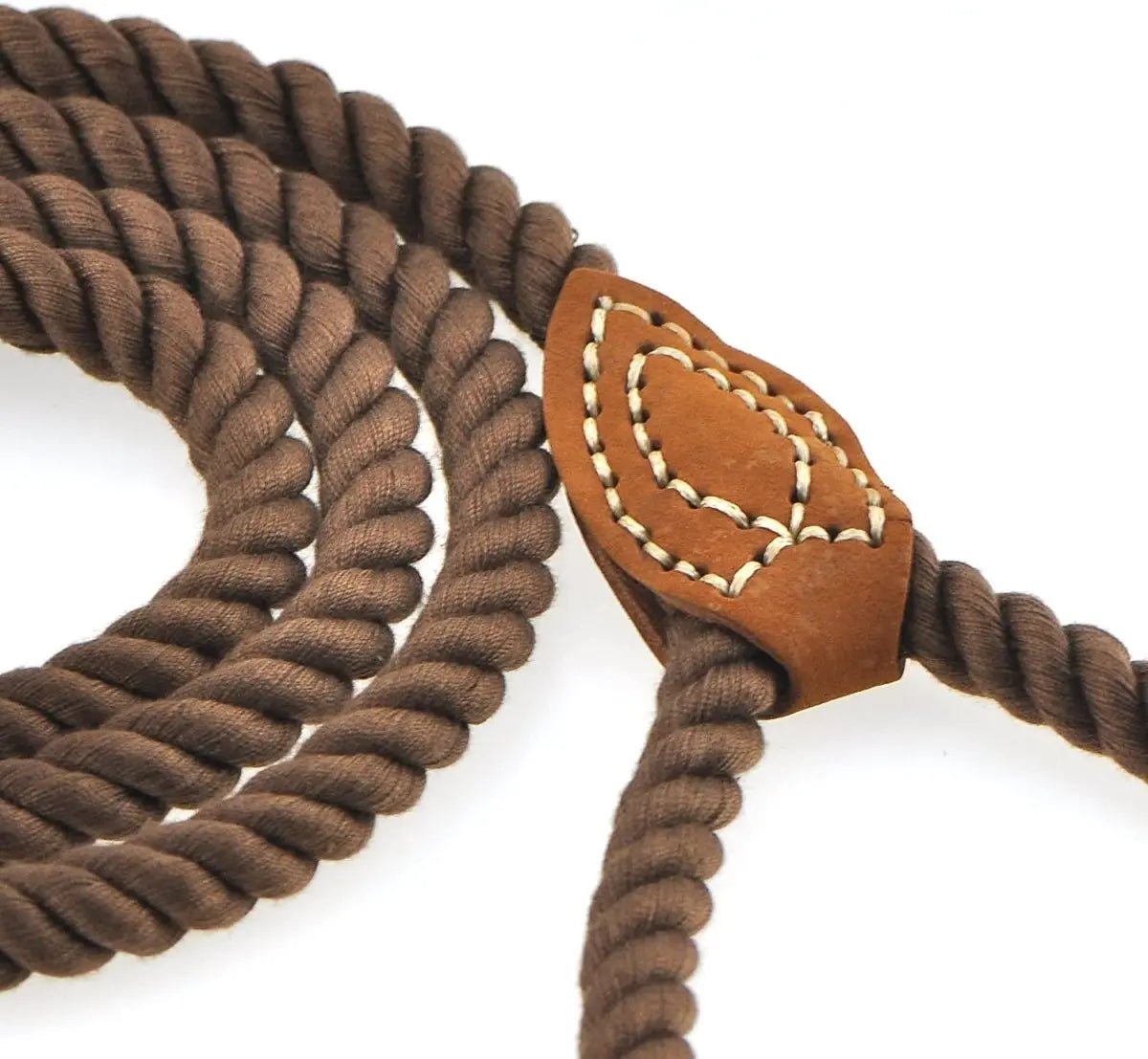 4 feet rope dog leach with leather handle - The Snag Bin