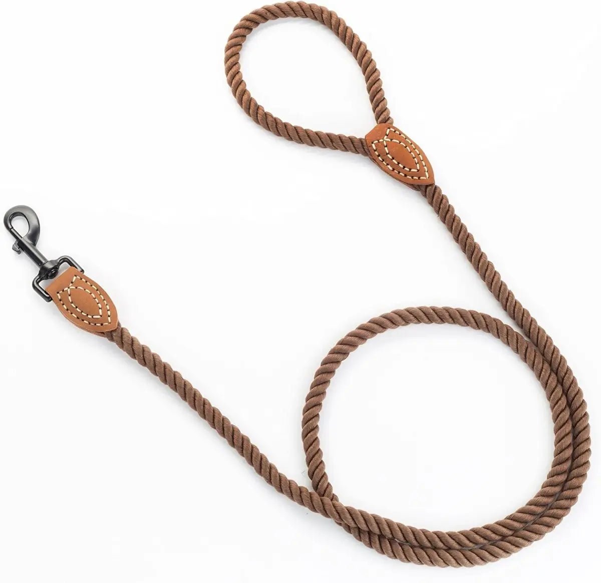 4 feet rope dog leach with leather handle - The Snag Bin