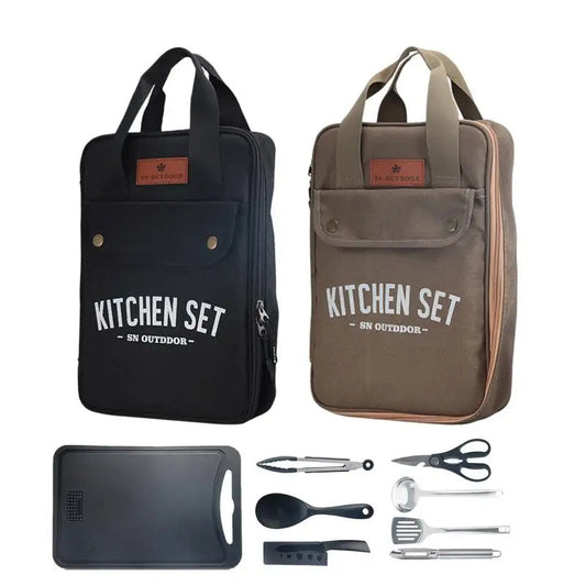 Camping Kitchen Set 8pcs Camping Outdoor Cookware Kit Stainless Steel Camping Tool Travel Set And Utensil Organizer Storage bag V.I.P Digital Presence   The Snag Bin