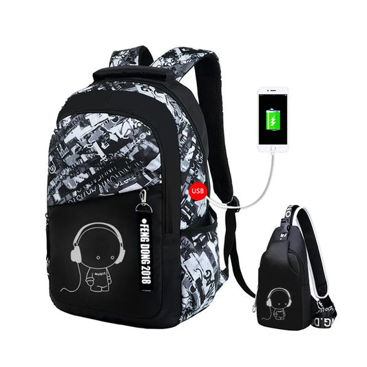 Boys School Bags Waterproof Large Backpack for Teenagers Bagpack High School Backpack for Boy Student Chest Bag Set – Free Shipping 4fc52d7373d1aec3dec173893b3a8c5b
