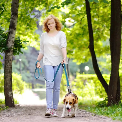 5 FT Heavy Duty Dog Leash with 2 Comfortable Padded Handles - The Snag Bin