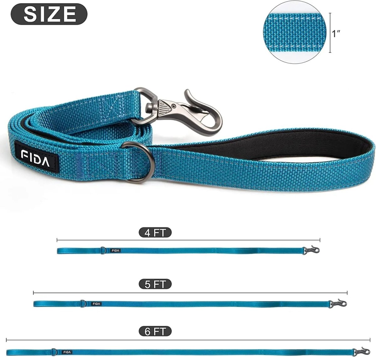 5 FT Heavy Duty Dog Leash with 2 Comfortable Padded Handles - The Snag Bin
