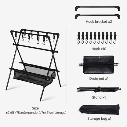 Outdoor camping folding shelf camping car drying rack drying net drying rack storage rack V.I.P Digital Presence  147.20 The Snag Bin