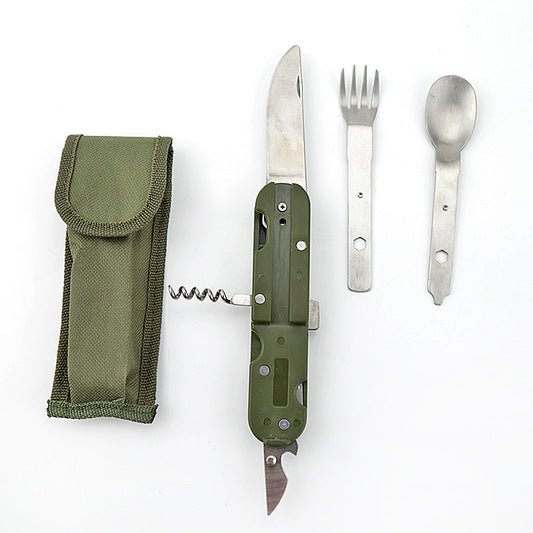 Camping Folding Knife Fork And Spoon Combination Stainless Steel Tableware Knife And Fork Multi-Function Knife Disassembly And Assembly Tableware V.I.P Digital Presence   The Snag Bin