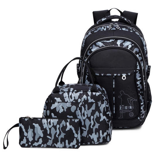 Camo Gray Backpack Set for Teen with Lunch Bag and Pencil Case Water Resistant Lightweight Large Bookbag – Free Shipping 58c917d528b0ba4390f0d35f5070e11b
