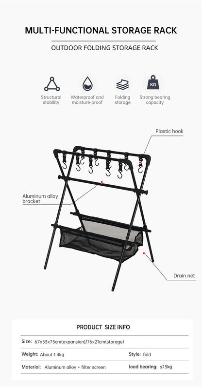Outdoor camping folding shelf camping car drying rack drying net drying rack storage rack V.I.P Digital Presence   The Snag Bin