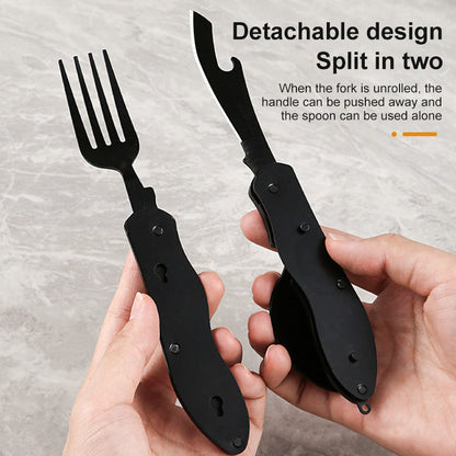 Multifunctional camping tableware stainless steel knife fork spoon, outdoor portable survival eating tools V.I.P Digital Presence   The Snag Bin