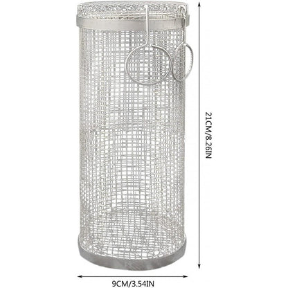 Rolling Grilling Basket Metal BBQ Barbecue Basket Net Portable Outdoor Camping Barbecue Rack Kitchen Gadgets V.I.P Digital Presence   The Snag Bin