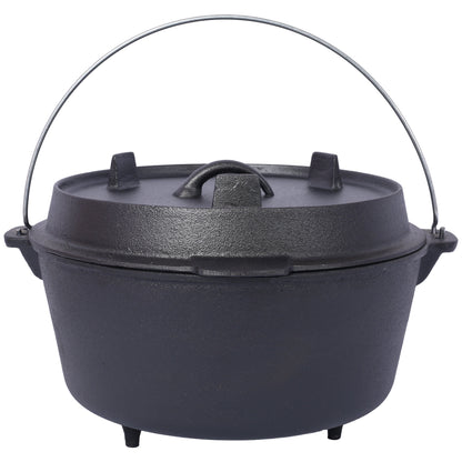 ast iron Dutch oven with lid, outdoor camping deep pot, used for camping, cooking, barbecue and leg rest, 8 Quart V.I.P Digital Presence   The Snag Bin