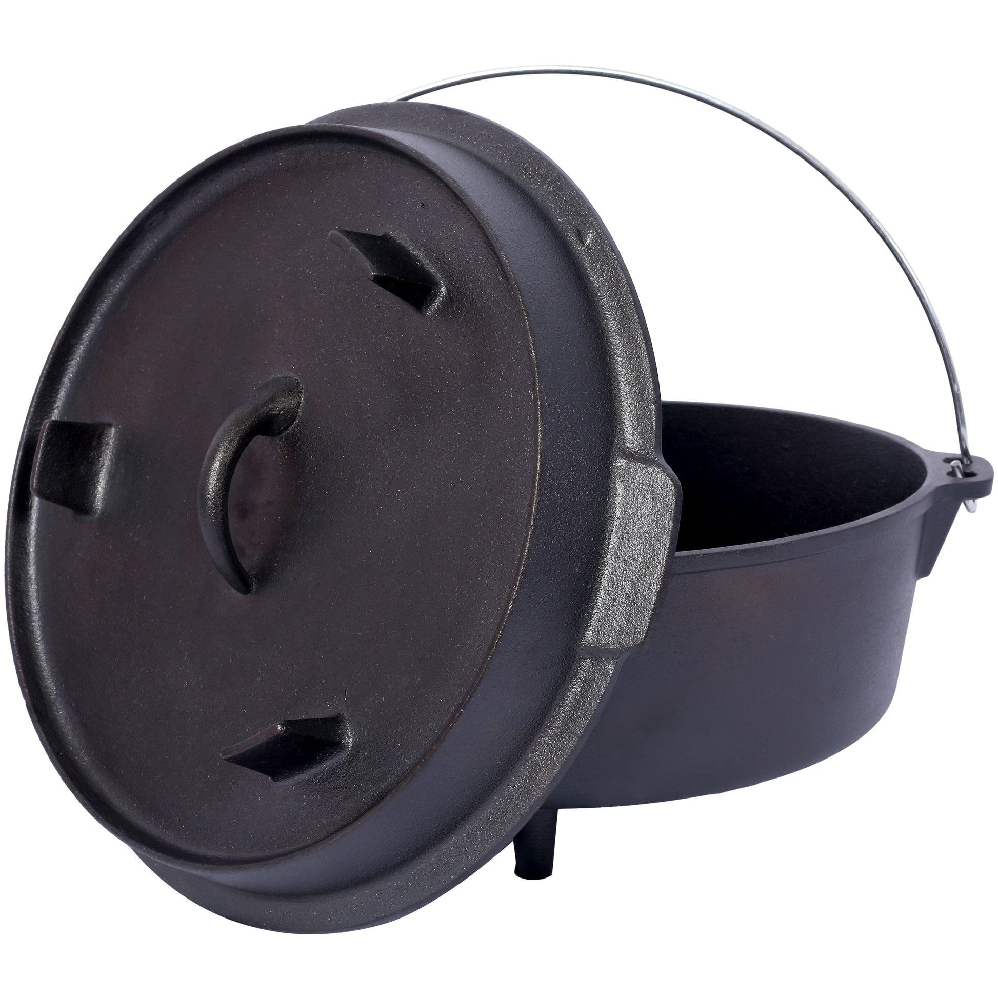 ast iron Dutch oven with lid, outdoor camping deep pot, used for camping, cooking, barbecue and leg rest, 8 Quart V.I.P Digital Presence   The Snag Bin