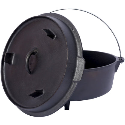 ast iron Dutch oven with lid, outdoor camping deep pot, used for camping, cooking, barbecue and leg rest, 8 Quart V.I.P Digital Presence   The Snag Bin