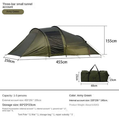 YOUSKY Tunnel Tent Outdoor Camping Supplies Equipment Folding Portable Thickened Camping Family Tent V.I.P Digital Presence  572.84 The Snag Bin