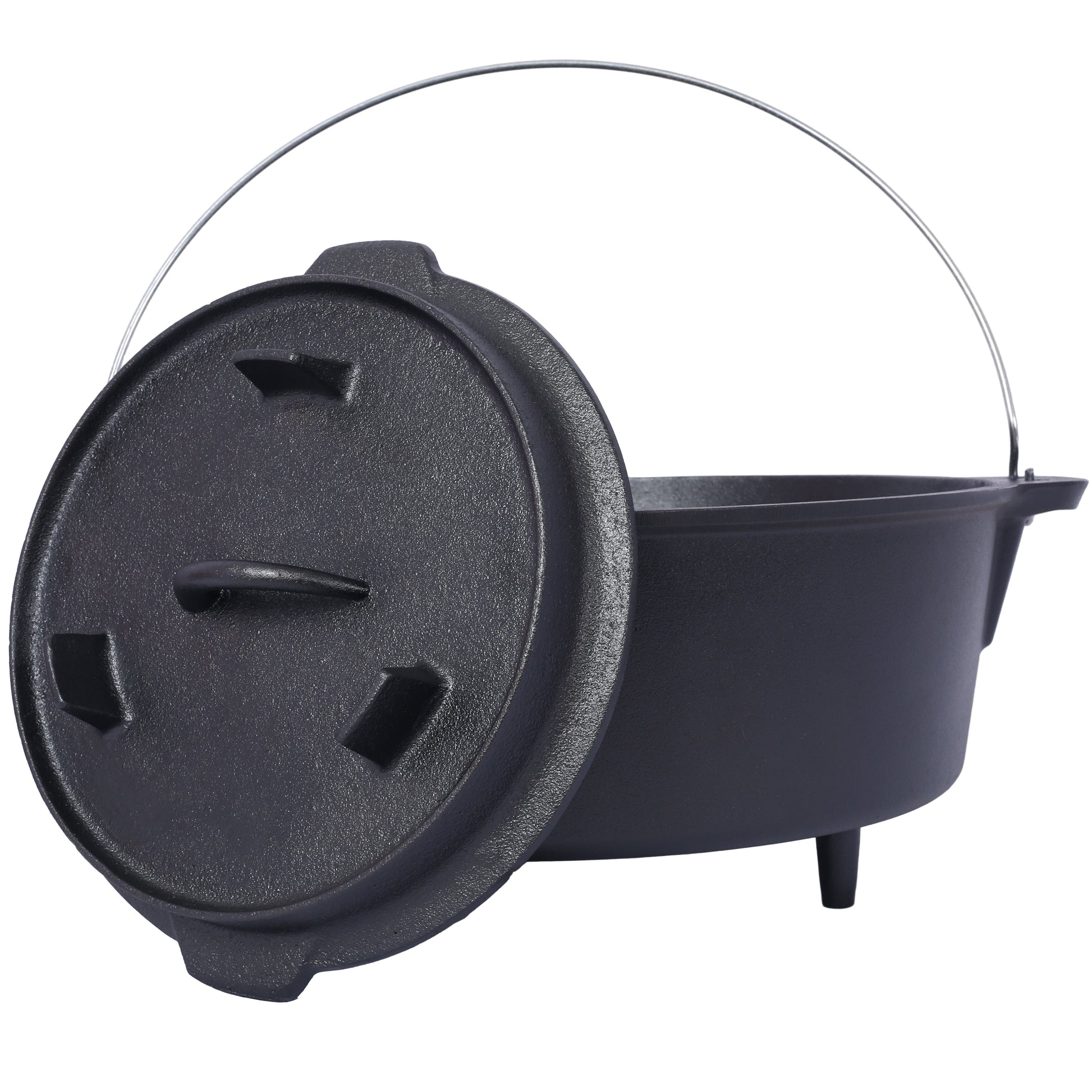 ast iron Dutch oven with lid, outdoor camping deep pot, used for camping, cooking, barbecue and leg rest, 8 Quart V.I.P Digital Presence   The Snag Bin