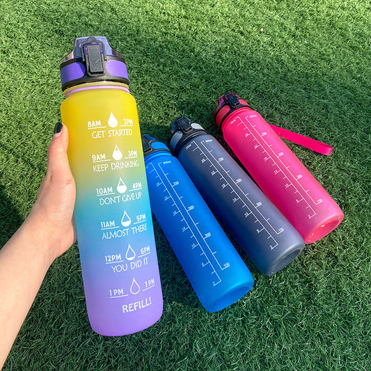 1L Tritan Water Bottle With Time Marker Bounce Cover Motivational Water Bottle Cycling Leakproof Cup For Sports Fitness Bottles 770c930e-d0bc-4de9-bd47-9ea824235ee6