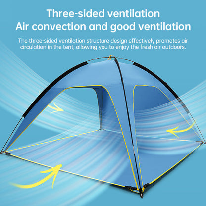 Quick-open beach tent, sun shelter, light shade for outdoor camping, 3-vented, spacious design V.I.P Digital Presence   The Snag Bin