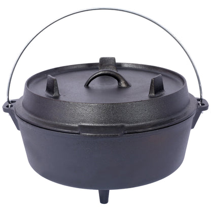 ast iron Dutch oven with lid, outdoor camping deep pot, used for camping, cooking, barbecue and leg rest, 8 Quart V.I.P Digital Presence   The Snag Bin