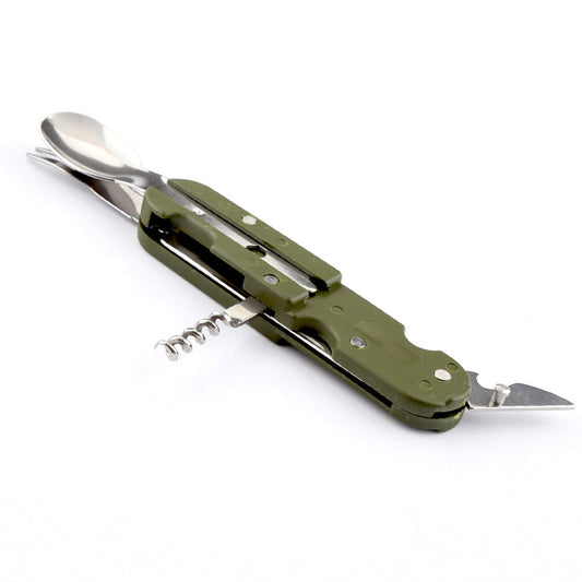 Camping Folding Knife Fork And Spoon Combination Stainless Steel Tableware Knife And Fork Multi-Function Knife Disassembly And Assembly Tableware V.I.P Digital Presence   The Snag Bin