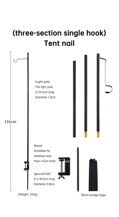 Outdoor Lightweight Aluminum Alloy Portable Camping Lamp Holder Lantern Stand with Storage Bag V.I.P Digital Presence   The Snag Bin