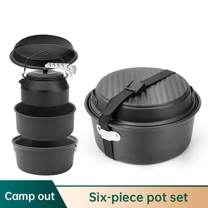 Non-stick coating aluminum alloy cover pot kettle lightweight portable camping pot frying pan outdoor picnic pot set V.I.P Digital Presence   The Snag Bin
