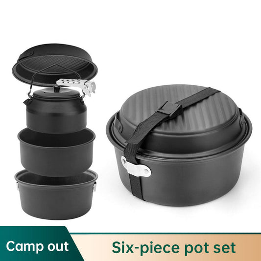 Non-stick coating aluminum alloy cover pot kettle lightweight portable camping pot frying pan outdoor picnic pot set V.I.P Digital Presence   The Snag Bin