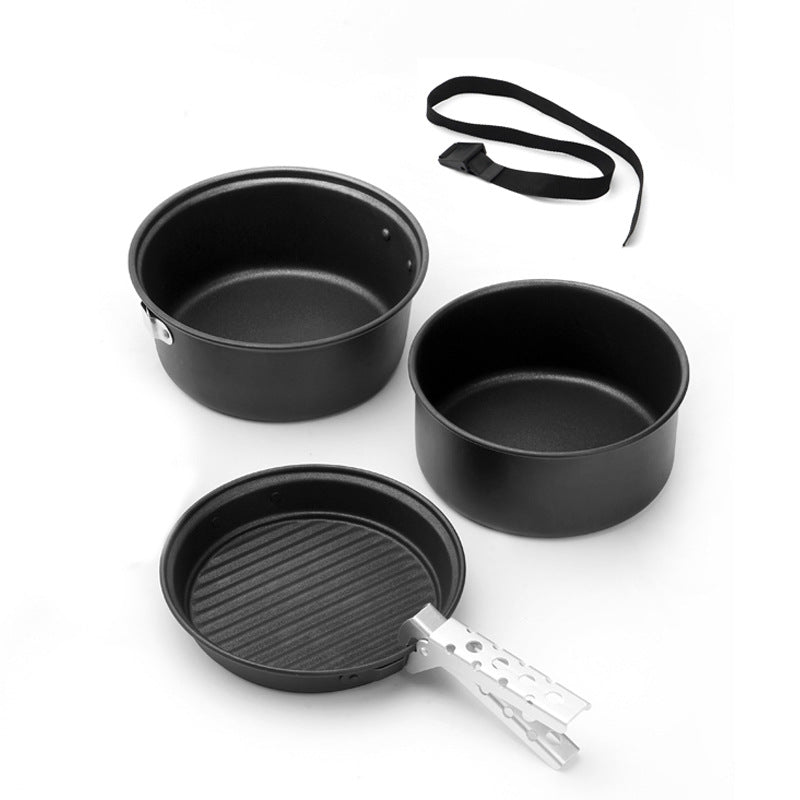 Non-stick coating aluminum alloy cover pot kettle lightweight portable camping pot frying pan outdoor picnic pot set V.I.P Digital Presence   The Snag Bin