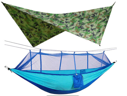 260x140cm Outdoor Double Camping Hammock with Mosquito Net and Rain Fly Tarp Lightweight Parachute Hammocks for Travel Hiking V.I.P Digital Presence  54.28 The Snag Bin