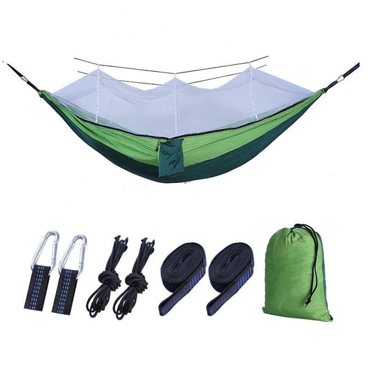 Bourette spinning 210T Nylon Hammock Outdoor Anti-mosquito Hammock Outdoor Camping Goods Bed Bearing V.I.P Digital Presence   The Snag Bin