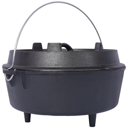 ast iron Dutch oven with lid, outdoor camping deep pot, used for camping, cooking, barbecue and leg rest, 8 Quart V.I.P Digital Presence   The Snag Bin
