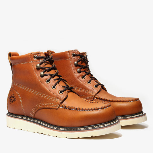FRONTIER CLASSIC 6" MOC TOE GOLDEN TAN Bonanza Boots Classic Wedge  The Snag Bin