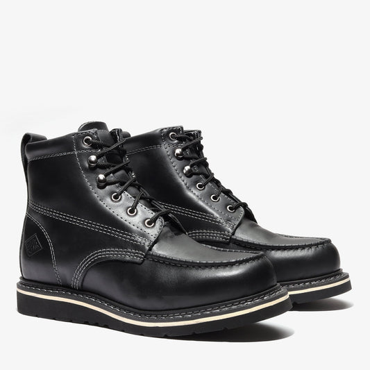 FRONTIER CLASSIC 6" MOC TOE JET BLACK XL Bonanza Boots Classic Wedge  The Snag Bin