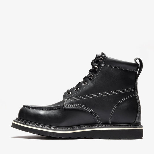 FRONTIER CLASSIC 6" MOC TOE (STEEL TOE) JET BLACK Bonanza Boots Classic Wedge  The Snag Bin