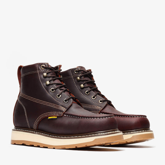 FRONTIER DUAL 6" MOC TOE BURGUNDY Bonanza Boots Industrial Wedge  The Snag Bin