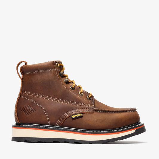 FRONTIER DUAL 6" MOC TOE CRAZY BROWN Bonanza Boots Industrial Wedge 160.00 The Snag Bin