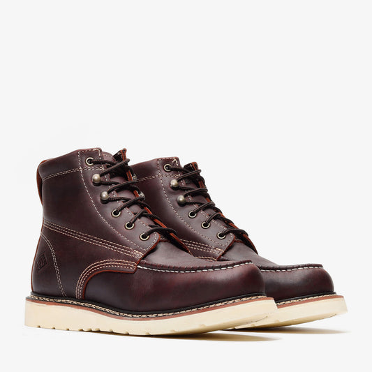 FRONTIER CLASSIC 6" MOC TOE BURGUNDY XL Bonanza Boots Classic Wedge  The Snag Bin