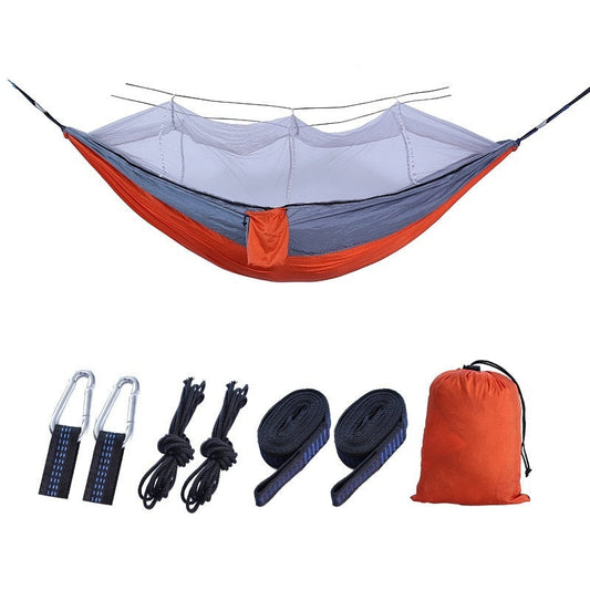 Bourette spinning 210T Nylon Hammock Outdoor Anti-mosquito Hammock Outdoor Camping Goods Bed Bearing V.I.P Digital Presence   The Snag Bin