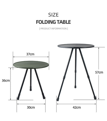 Outdoor Furniture Balcony Lightweight Portable Aluminum Height Adjustable Small Round Outdoor Folding Picnic Camping Table V.I.P Digital Presence   The Snag Bin