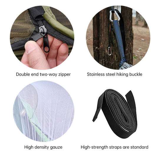 Automatic Quick Opening Mosquito Net Hammock Outdoor Camping Pole Mosquito Net Hammock Anti Roll Nylon Hammock V.I.P Digital Presence   The Snag Bin
