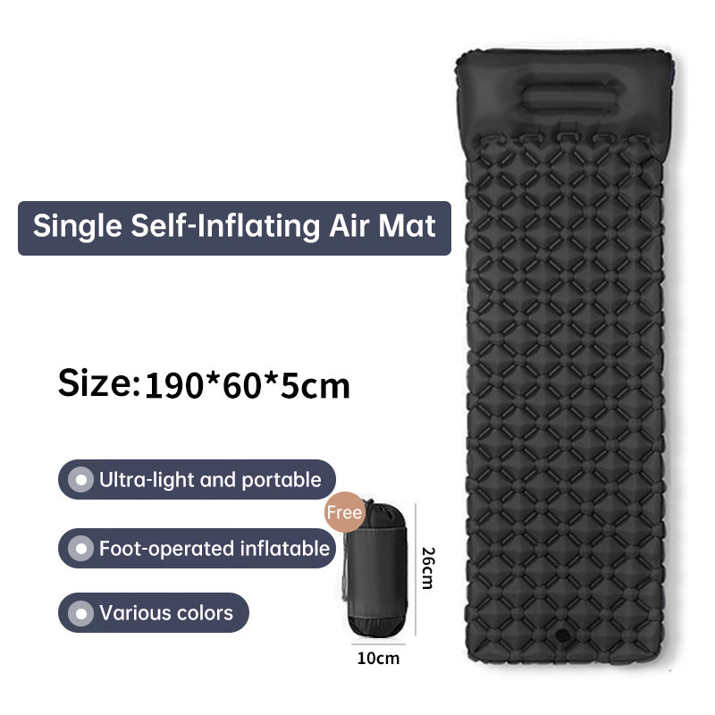 Outdoor double inflatable sleeping pad – with built-in pillow & pump, for camping, backpacking, hiking. V.I.P Digital Presence  36.94 The Snag Bin