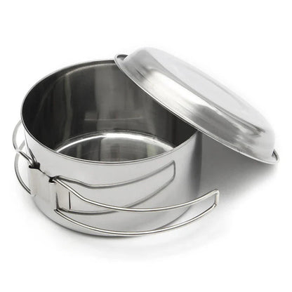 Mayitr 8Pcs Stainless Steel Outdoor Camping Picnic Pot Pan Kit Camping Backpacking Hiking Cookware Set High quality V.I.P Digital Presence   The Snag Bin