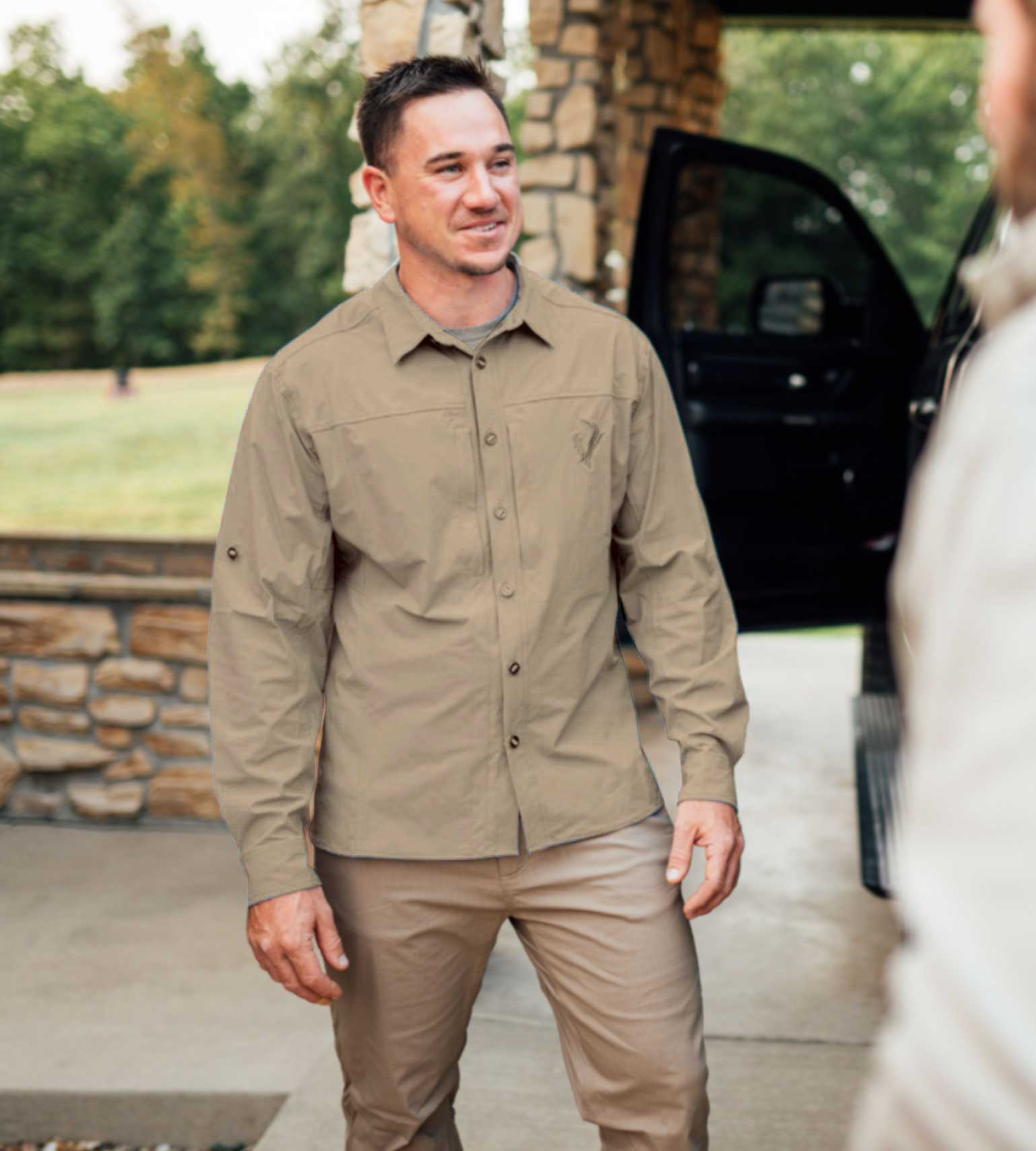 Trophy Tee - Khaki Vycah Button Up Shirt  The Snag Bin