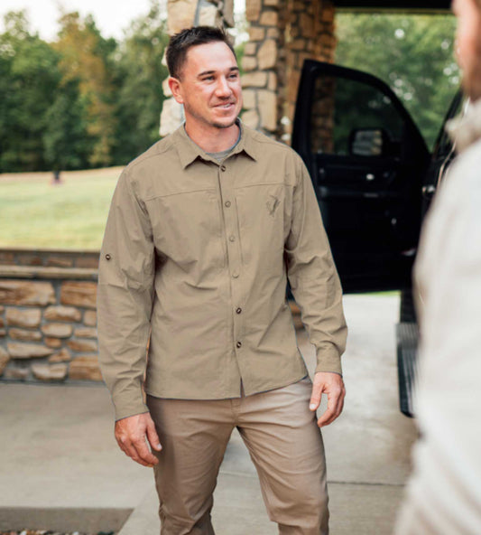 Trophy Tee - Khaki Vycah Button Up Shirt  The Snag Bin