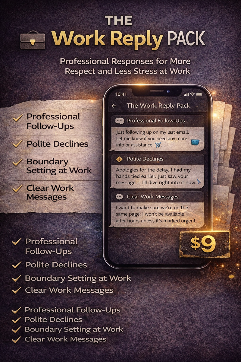 The Work Reply Pack – Say It Professionally. Every Time.