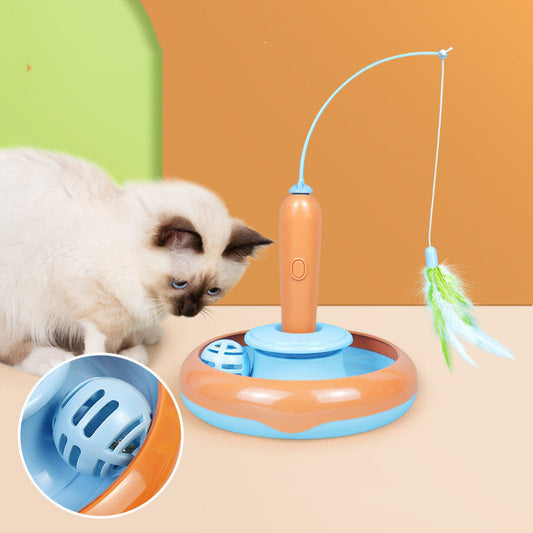 2 In 1 Pet Cat Toy With Feather For Self-play Cat Turntable Pets Supplies Cat Toy Toys Cats Items Products a76d6331-6aa8-4cca-99ae-9ebb75984f7a