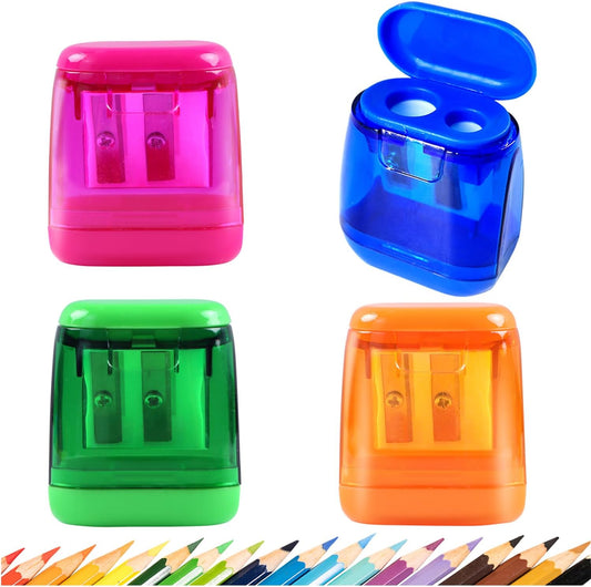 Pencil Sharpeners, Manual Pencil Sharpeners, 4PCS Colorful Dual Holes Pencil Sharpener with Lid, Portable Pencil Sharpener for Kids Adults School Office – Free Shipping ae405fa1001ffbd8bf01c39990d990ac