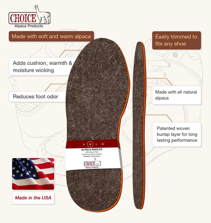 American Choice Alpaca Foot Warmers - Shoe Inserts - Insoles Mercantile Mountain Activewear  The Snag Bin