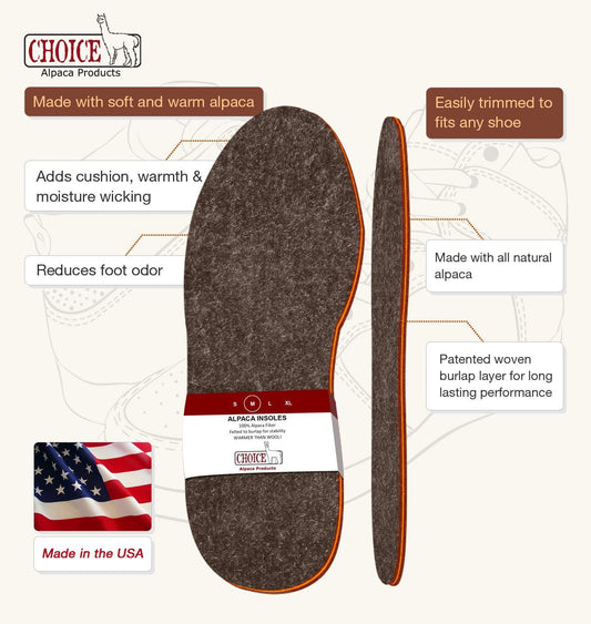American Choice Alpaca Foot Warmers - Shoe Inserts - Insoles Mercantile Mountain Activewear  The Snag Bin